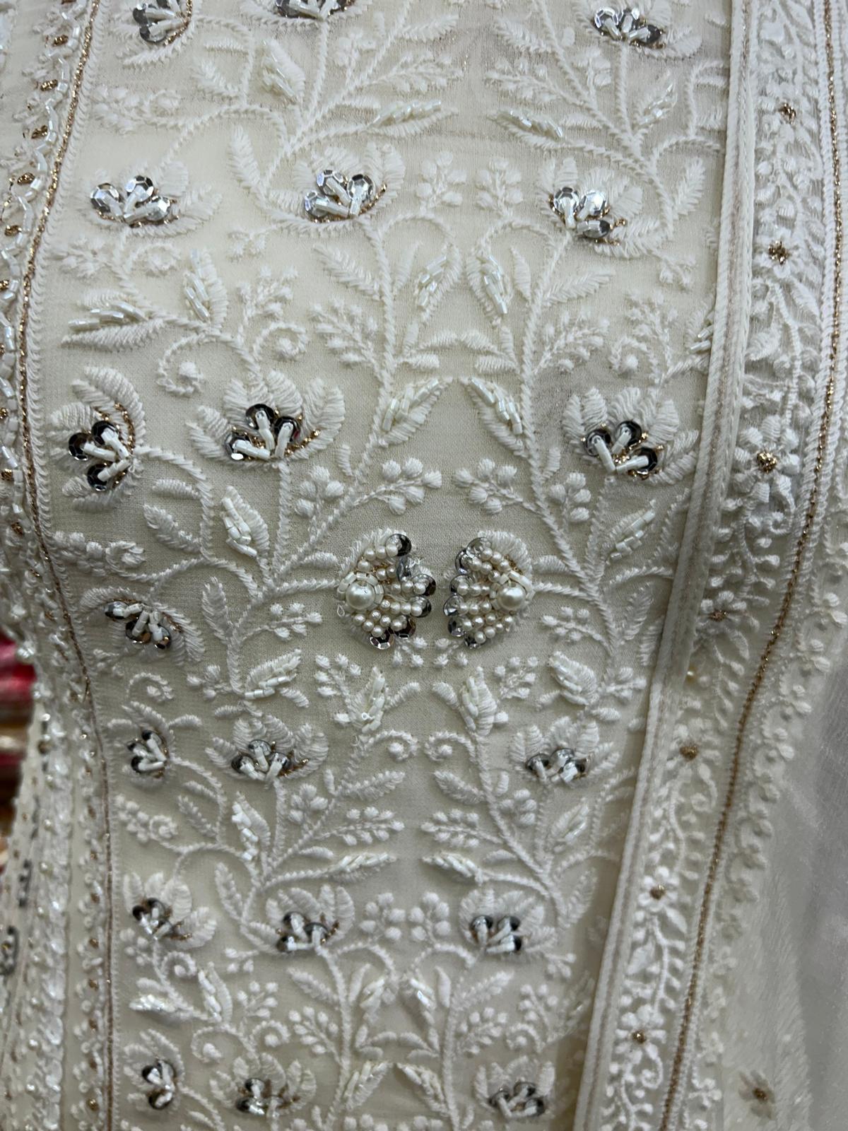 Cream georgette suit