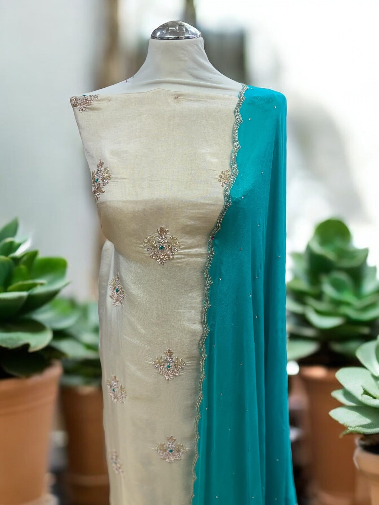 Shimmer Silk - Cream Suit