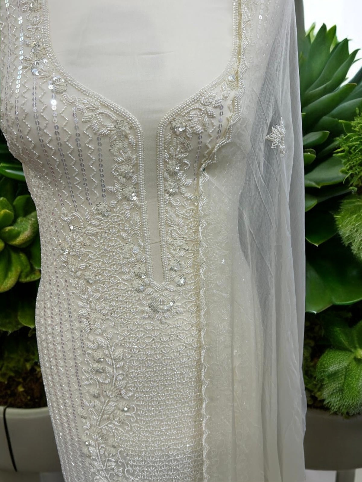 Pure Georgette Suit - Cream