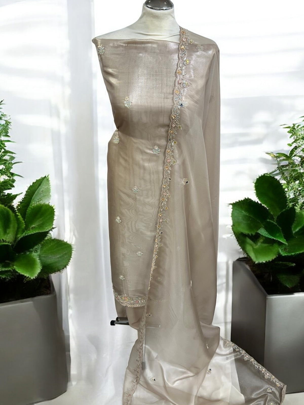 Shimmer Organza - Nude Suit
