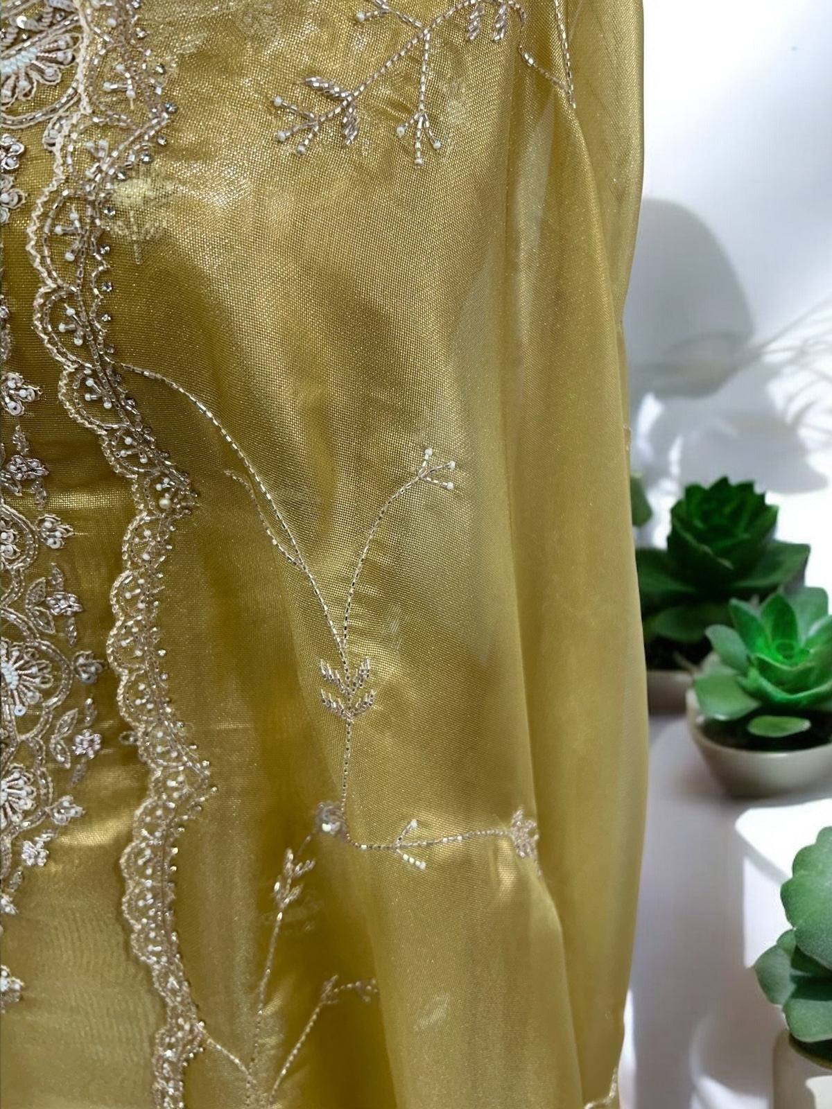Shimmer Organza - Mustard Gold