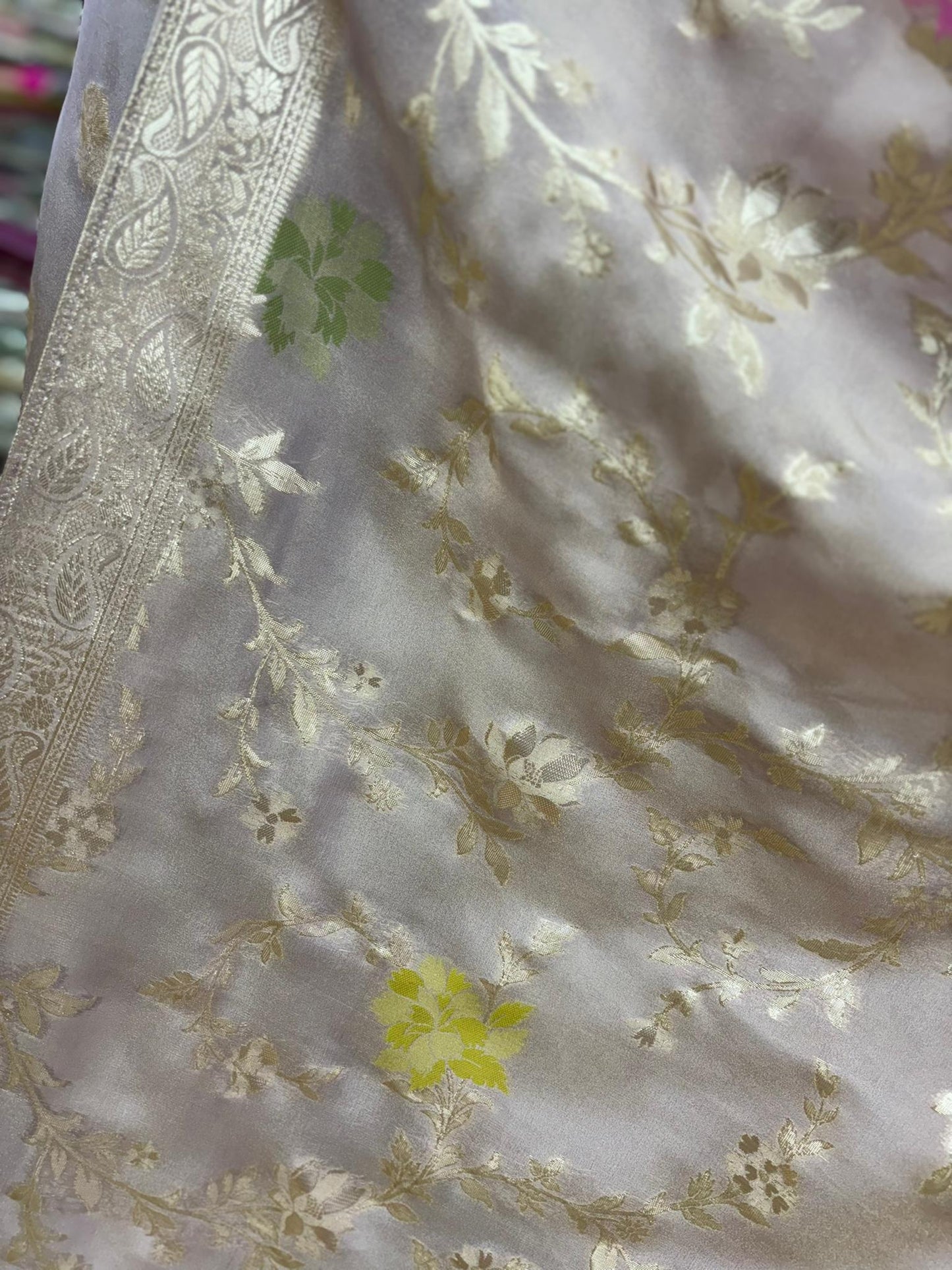 Silk - Two tone lilac-silver Suit