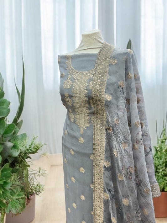 Soft Organza - Grey Suit