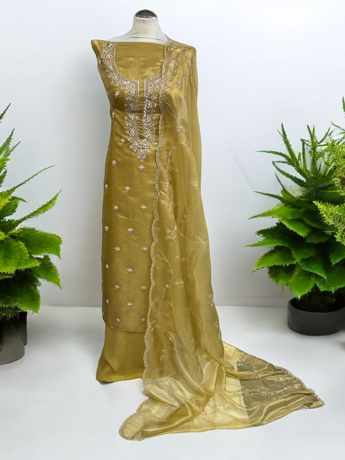 Shimmer Organza - Mustard Gold