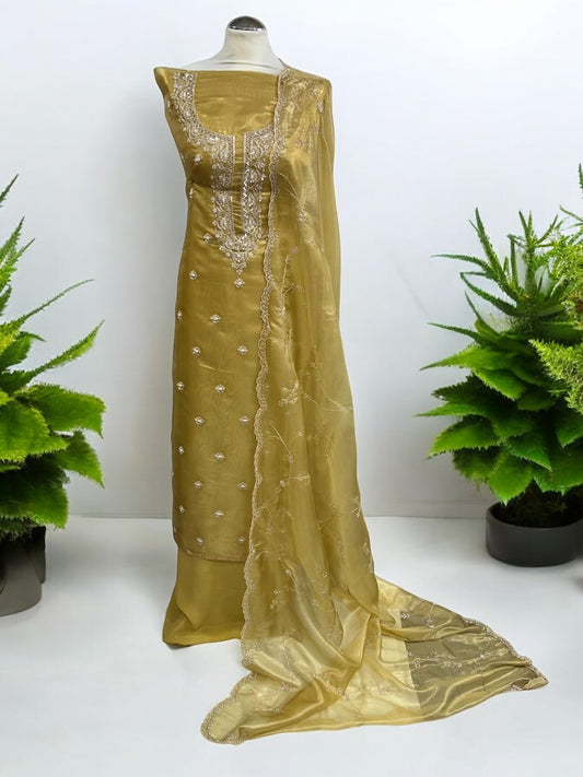 Shimmer Organza - Mustard Gold